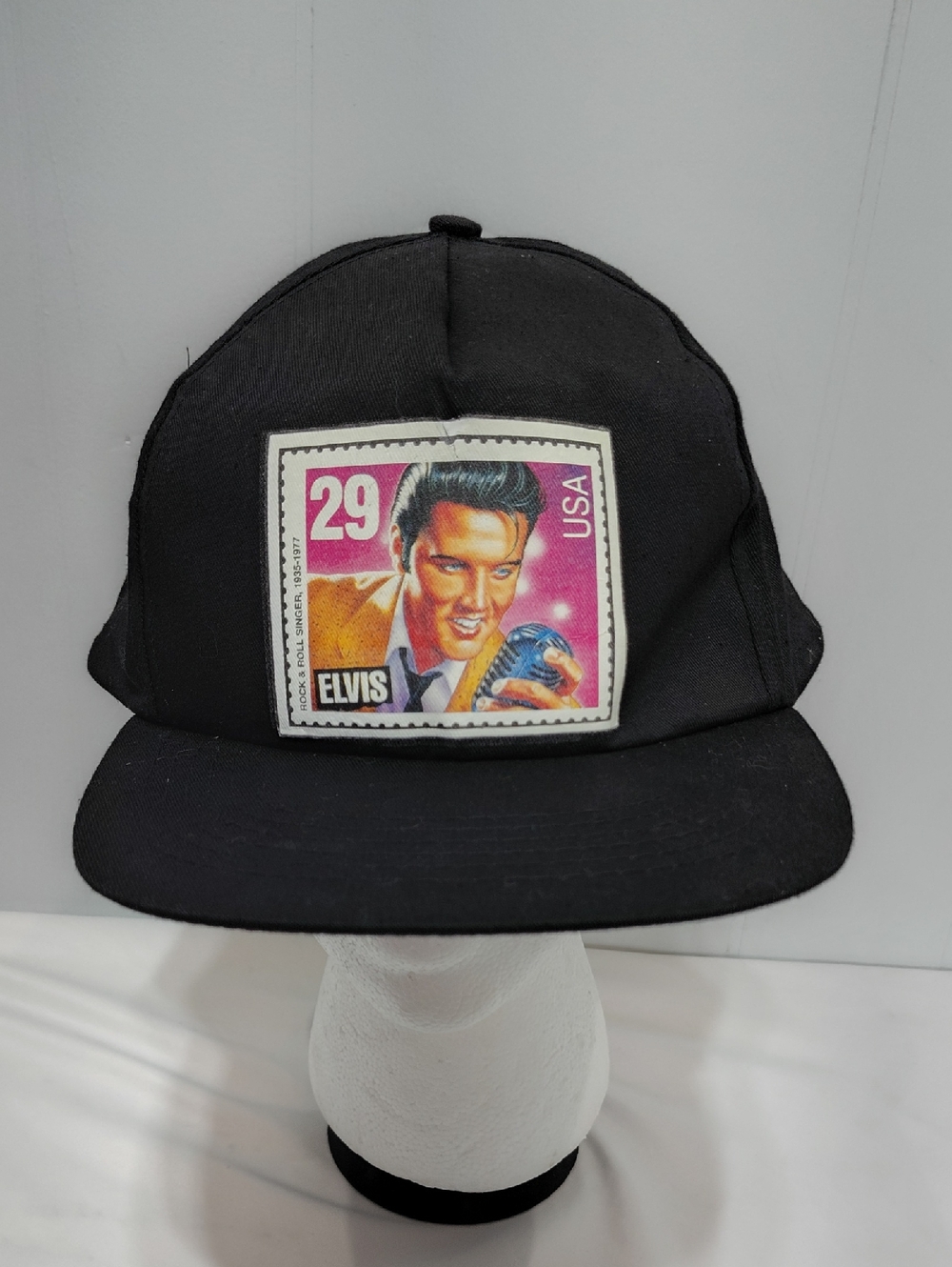 Vintage‎ Elvis Presley Stamp Hat 29 Cent USA Snapback Black Cotton Cap 90s